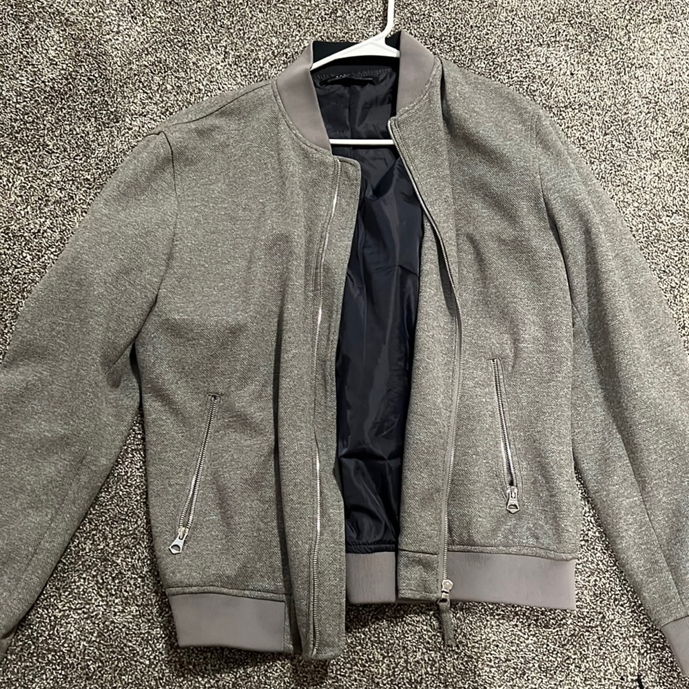 Zara bomber lightweight jacket grey